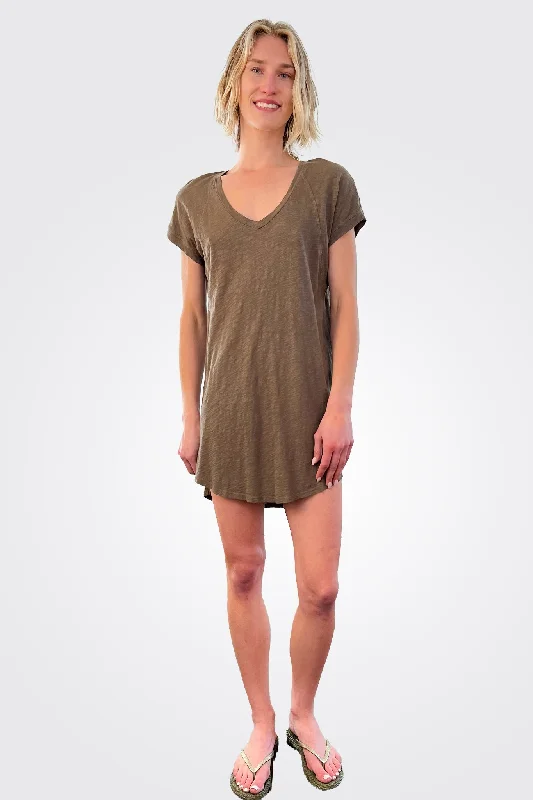 Raglan T Shirt Dress - Olive Tree