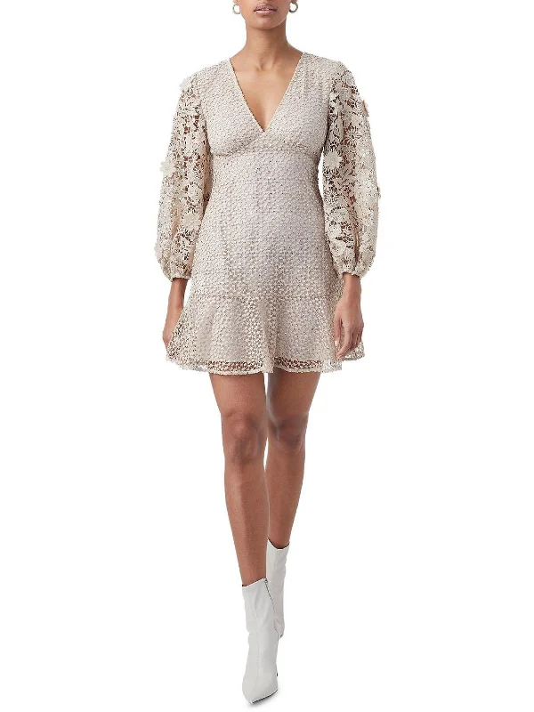 Caballo Womens Laced Sequined Mini Dress