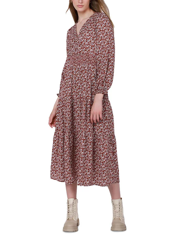 Womens Printed Long Maxi Dress