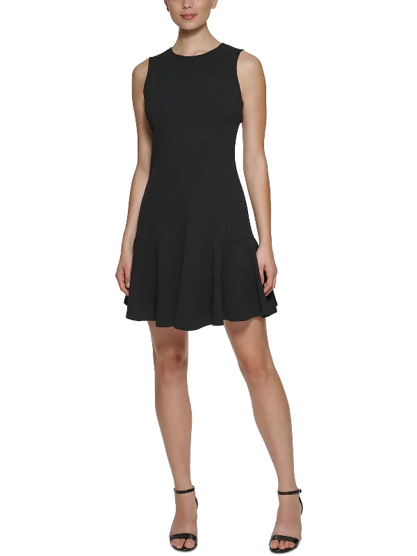 Womens Scuba Mini Fit & Flare Dress