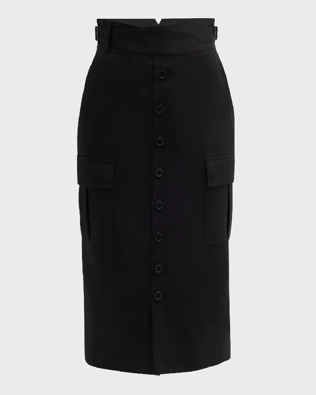 Calle Button-Front Cargo Skirt